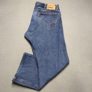 VTG Levi's 501 Jeans‎ Mens 44x30 Blue Straight Leg Button Fly Denim Red Tab Y2K